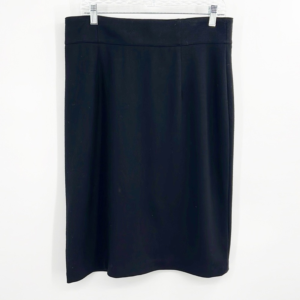 Kay Unger Black Ponte Stretch Knit Pencil Skirt Women's Size 12